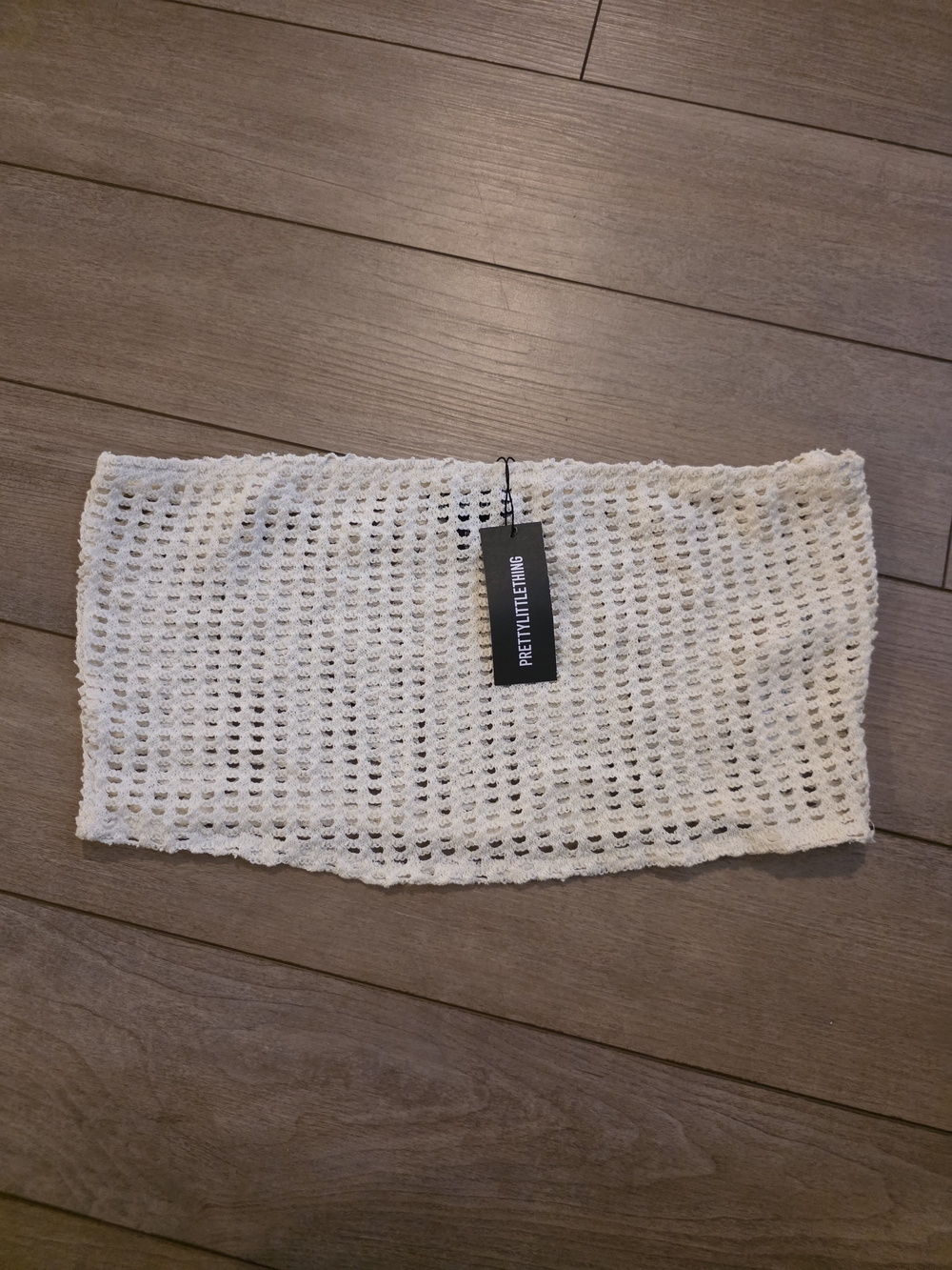 PRETTYLITTLETHING White Crochet Tube Top